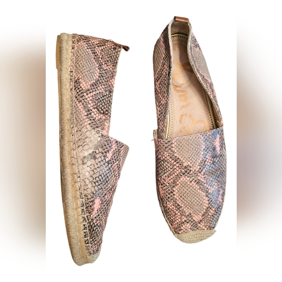 Sam Edelman Khloe | 🍑 Peach Nude | Snake Print | Slip-On Espadrille | Size: 12M - Picture 5 of 16
